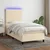 Vidaxl Box spring postelja z vzmetnico LED krem 100x200 cm blago