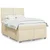 Vidaxl Box spring postelja z vzmetnico krem 160x200 cm blago