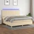 Vidaxl Box spring postelja z vzmetnico LED krem 200x200 cm blago