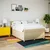Vidaxl Box spring postelja z vzmetnico krem 140x200 cm blago