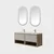Skye Decor Set kupatilskog ormarića sa umivaonikom i ogledalom, 2 dela, Krem