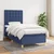 Vidaxl Box spring postelja z vzmetnico moder 90x190 cm blago