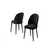 Hanah Home set trpezarijskih stolica Mara 4 kom, crna tkanina Babyface, braon metalne noge