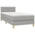 Vidaxl Box spring postelja z vzmetnico LED sv. siva 100x200 cm blago