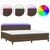 Krevet box spring s madracem LED tamnosmeđi 200x200 cm tkanina