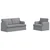 Set sofe 2 pcs Svijetlo siva 162 x 80 x 85 cm tkanina