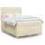 Vidaxl Box spring postelja z vzmetnico krem 140x200 cm blago