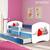 Drveni dječji krevet 140×70 s bočnom stranicom i dodatnom ladicom na izvlačenje - plavi - 04