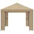 Gazebo 4 × 3 m Bež Poliester i čelik 190 gsm