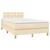 Vidaxl Box spring postelja z vzmetnico krem 120x200 cm blago