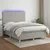 vidaXL Box spring postelja z vzmetnico LED svetlo siva 140x190cm blago