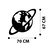 Wallity Zidna dekoracija Planet - M122, 70 x 67 cm, Crna