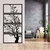 WallXpert metalni zidni ukras 5498, drvo u 4 vertikalno složena panela, 60 x 120 cm, crni