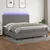 Vidaxl Box spring postelja z vzmetnico LED temno siva 200x200 cm blago