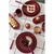 Bordo rdeč porcelanast krožnik o 25 cm Fika – ONA