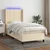 Vidaxl Box spring postelja z vzmetnico LED krem 80x200 cm blago