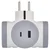 Delilec 2x, 1xUSB-A+1xUSB-C, belo-sivo