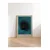 WallXpert uramljena slika 115211, The Black Peacock Ohare Kosona, crni paun, tirkizna pozadina, 30 x 40 cm, ram u boji prirodnog drveta
