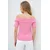 Trend Alacati Stili Ženska bluza kratkih rukava Alc-X13664, Brod izrez, Roze