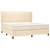 Vidaxl Box spring postelja z vzmetnico krem 200x200 cm blago