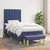Vidaxl Box spring postelja z vzmetnico moder 90x190 cm blago