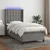 Vidaxl Box spring postelja z vzmetnico LED temno siva 90x200 cm blago