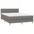 Vidaxl Box spring postelja z vzmetnico LED temno siva 140x190 cm blago