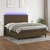 Vidaxl Box spring postelja z vzmetnico LED temno rjava 160x200cm blago