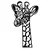 Wallity Zidna dekoracija Giraffe, Crna