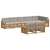 Set vanjskih sofa s jastukom 8 pcs Prirodna i svijetlo siva