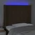Vidaxl LED posteljno vzglavje temno rjavo 83x16x118/128 cm blago