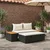 Set vanjskih sofa 4 pcs Crna i krem-bijela Poliratan i Akacija
