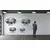 WallXpert metalni zidni ukras 5190, medved, orao i planinski pejzaž u ovalnom ramu, 60 x 36 cm, crni