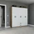 HANAH HOME Ormar braon - bele boje Yaman 1600 75