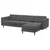 LANDSKRONA Sofa 4-sed, s lenjivcem/Gunnared tamnosiva/drvo