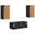 Set TV komoda Zidne 2 pcs Crna Konstruirano drvo