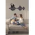 WallXpert metalni zidni ukras 5384, zvučni talas sa slušalicama, 75 x 36 cm, crni
