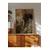 WallXpert uramljena slika 115254, leopard na steni među zlatnim cvetovima, 50 x 70 cm, ram u boji prirodnog drveta
