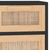 Komoda crna 60 x 30 x 75 cm masivna borovina i prirodni ratan