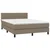 Vidaxl Box spring postelja z vzmetnico LED taupe 140x200 cm blago