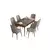 Hanah Home Set Trpezarijski sto i 6 stolica Are, Bež-braon