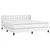Vidaxl Box spring postelja z vzmetnico bela 180x200 cm umetno usnje