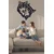 WallXpert metalni zidni ukras 5135, glave dva vuka, 71 x 71 cm, crni