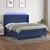 Vidaxl Box spring postelja z vzmetnico LED modra 160x200 cm blago