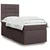 Vidaxl Box spring postelja z vzmetnico temno rjav 90x190 cm blago