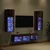 TV zidne jedinice Zidne 5 pcs Crni hrast Konstruirano drvo