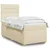 vidaXL vidaXL Box spring postelja z vzmetnico krem 90x190 cm blago, (21292068)