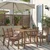 ASKHOLMEN Miza+4 stoli z nasl za roke,zunanji, temno rjava, 143x75 cm