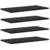 Police za knjige 4 pcs Crna 60 x 30 x 1,5 cm Konstruirano drvo