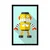 Plakat rumeni robot na modrem ozadju - 40x60 black
